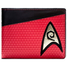 Enterprise USS Starfleet Emblem Voyage Engineer Uniform Wallet/Purse Bi-Fold Coin Pocket & Card Holder, Red, red, Bi-Fold