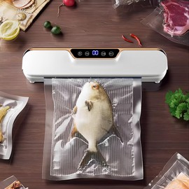 WDEC Automatic Vacuum Sealing Machine, Intelligent Display Screen Vacuum Sealing Machine, Dry and Wet Universal Food Sealing Fresh-keeping Vac Pack Machine, Strong Suction Grain Vacuum Packer