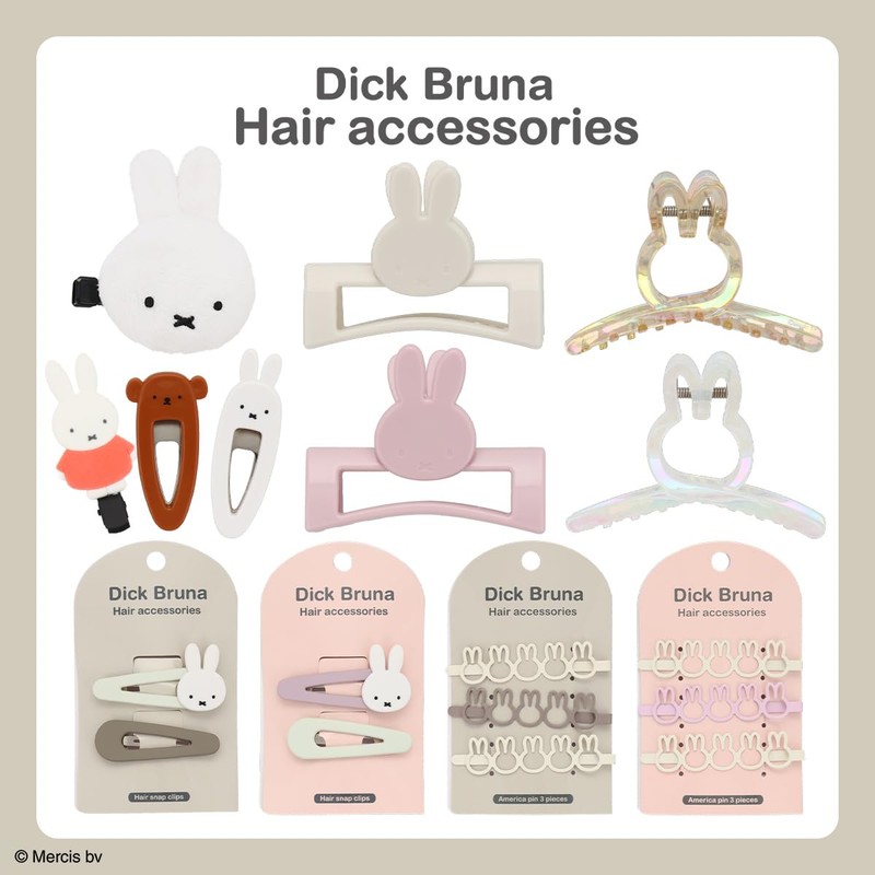SHOBIDO Miffy Flocked Die Cut Bangs Clip MF46385 Dick Bruna