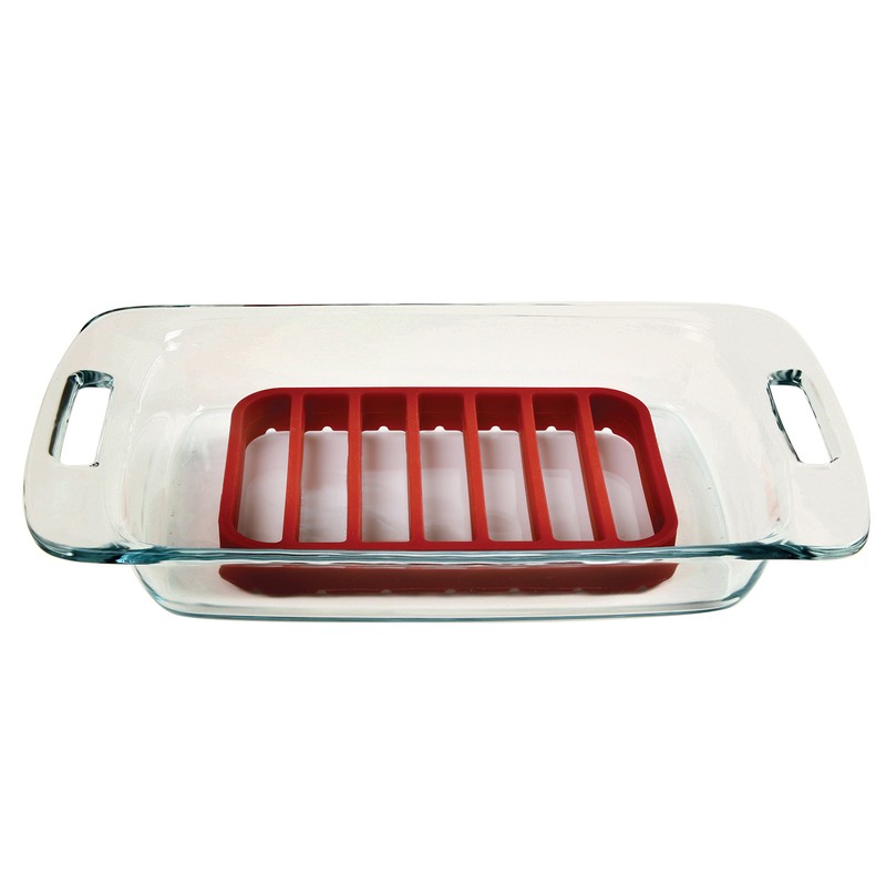 Norpro Rectangle Silicone Roasting Rack, Red, 1 EA (299)
