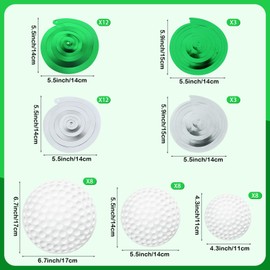 54 Pcs Golf Party Hanging Swirls Decorations Golf Ball Ceiling Hanging Decor for Sport Party Golf Cutouts Foil Streamers of Wall Hanging Spirals Decor for Baby Shower