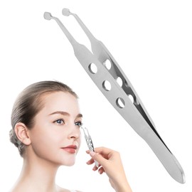 Meibomian Gland Expressor, Stainless Steel Eyelid Massage Tweezer with Positioning Pin, Eyelid Gland Blockage Unblocking Physiotherapy Tools, Eyeli-d Expressor for Dry Eyes(SIZE:3x4mm/0.12x0.16inch)