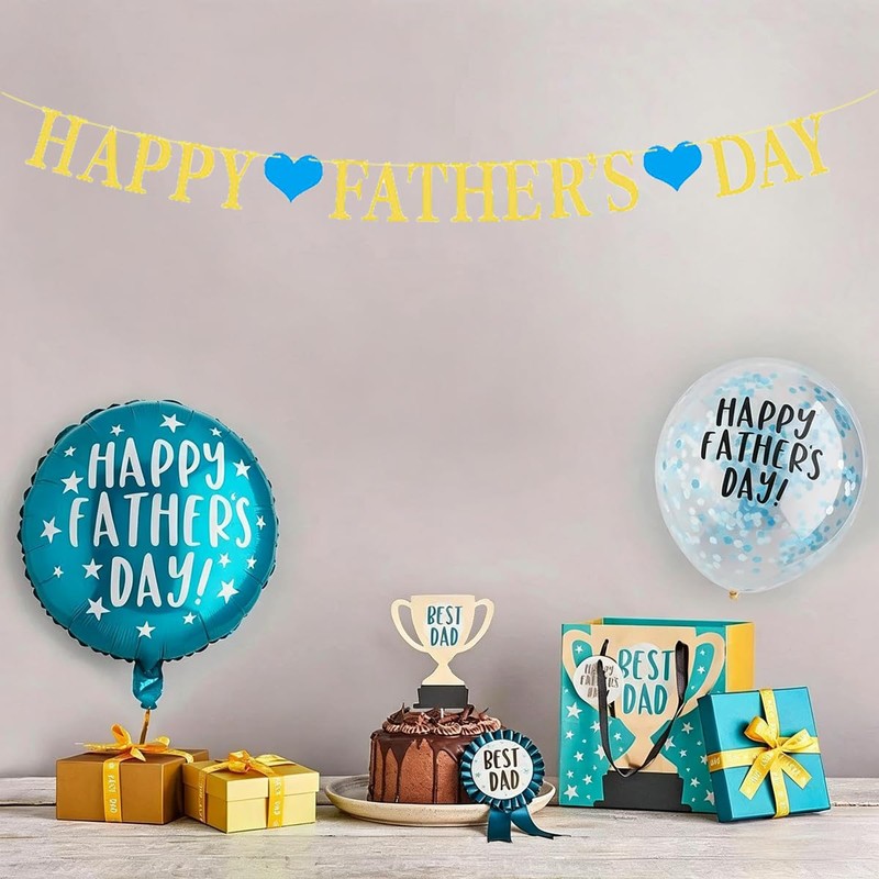 Happy Fathers Day Banner Gold Fathers Day Banner for Fathers