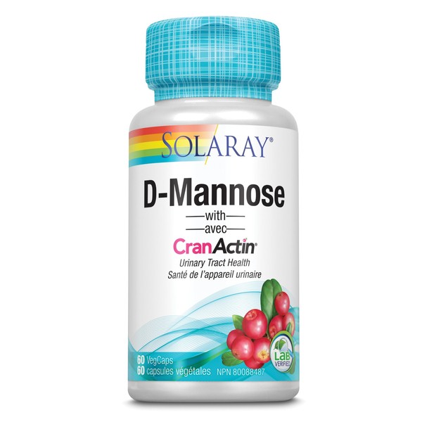 Solaray D-Mannose with CranActin Cranberry Extract 60 Capsules