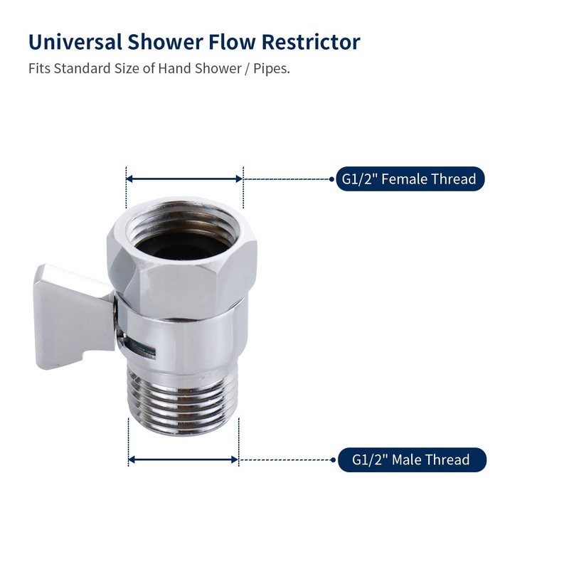 Tenfe Water Flow Control Valve for Shower Head, Brass Adjustable