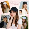 SEGO Hat Wig, Hat with Hair Attached for Women Black