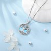 Odinstone Tree of Life Necklace Sterling Silver Moonstone Jewelry Round