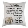 Son Throw Pillow Cover from Dad Father Graduation Gift for