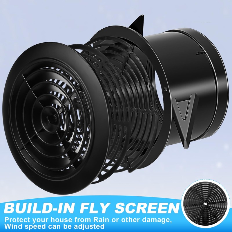 VIHOSE 4 Pcs Soffit Vent 6 Inch ABS Adjustable Exhaust