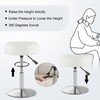 Gitrah White Vanity Chair for Makeup Room Round Ottoman Tufted