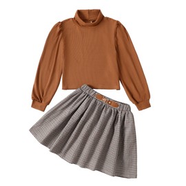 YOURUIKEY Girl Skirt Sets Casual Winter Fall Dresses Cute Clothes Outfit for Girls Size 7 8