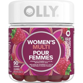 OLLY Women's Multi Gummy Supplement with no artificial flavours and colours Blissful Berry multivitamin to help support women's health 45 day supply 90 gummies