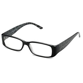 Unisex Clear Lens Plastic Fashion Glasses in Black
