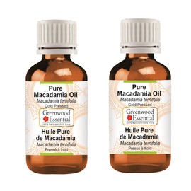 Greenwood Essential Pure Macadamia Oil (Macadamia ternifolia) Cold Pressed (Pack of Two) 100ml X 2 (6.76 oz)