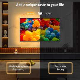 echosari Strip Lights USB 5V, 9.8Ft 180 LED Strip Lights 2835 SMD Super Bright with Self-Adhesive DIY for Cabinet Photo Frames Desks Monitor Shelves Decor (Warm Whtie)