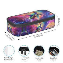 opshksog Sea Turtle Pencil Case with Zipper Pencil Pouch Pen Organizer Stationary Pencil Bag for Office Supplies