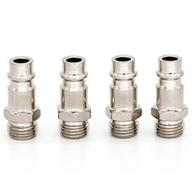 Pack of 4 1/4 Inch BSP Quick Connector Quick Coupling Adapter Plug Nipple for Compressed Air Coupling