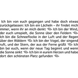 Wortlichtkerze Sinntexte TRAUER - ICH BIN VON EUCH GEGANGEN Bulla Design