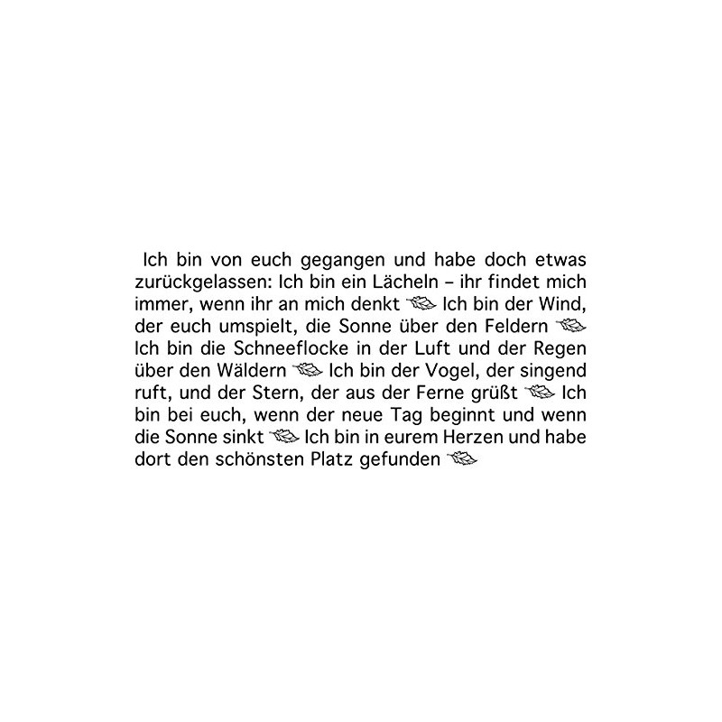 Wortlichtkerze Sinntexte TRAUER - ICH BIN VON EUCH GEGANGEN Bulla