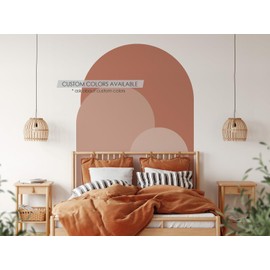 Coloritto Sweet Pink Modern Arch Wall Decal | Peel and Stick Arch Wall Sticker | Removable Self Adhesive Boho Mural | Headboard Sticker (48" W x 72" H)