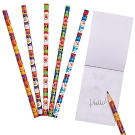 Baker Ross FX405 Large Pack of Christmas Pencils - Pack of 15, Small Advent Calendar Gifts for Children, Santa Gifts for Children