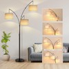 OUTON Arc Led Floor Lamp, Modern Black 3 Light Tall