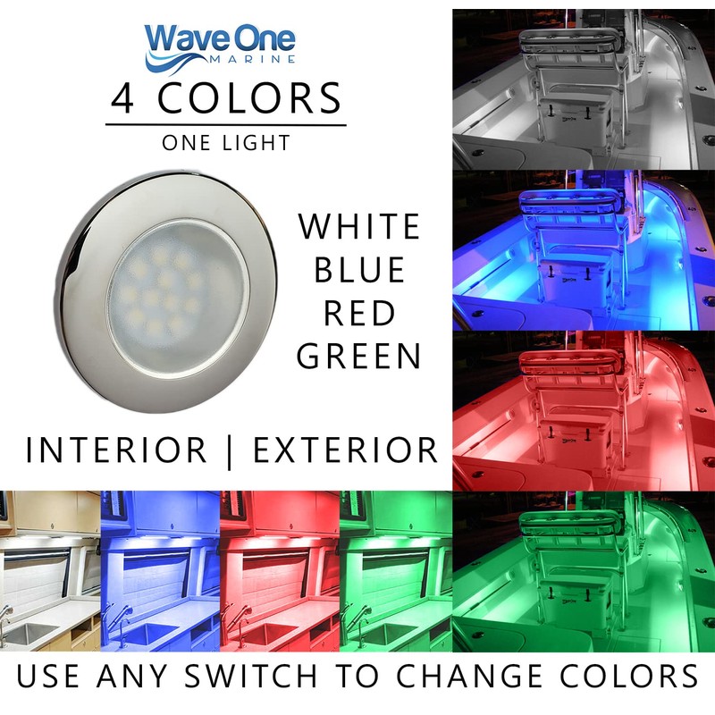 Wave One Marine FLUSH Mount 2.75" RGBW Internal Driver LED