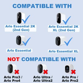 DIANMU Solar Panel for Arlo Essential Security Camera 2K (2nd Gen) / XL (2nd Gen) & Arlo Essential/XL Spotlight Camera, with 13FT Weatherproof Cable & Aluminum Alloy Mount (2 Pack)