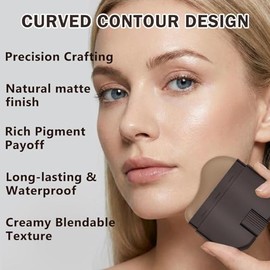 Barra de Contorno en Crema de Tono Frío, Barra Bronceadora Mate | bronceador facial esculpidor de larga duración, resistente al agua y fácil de difumi