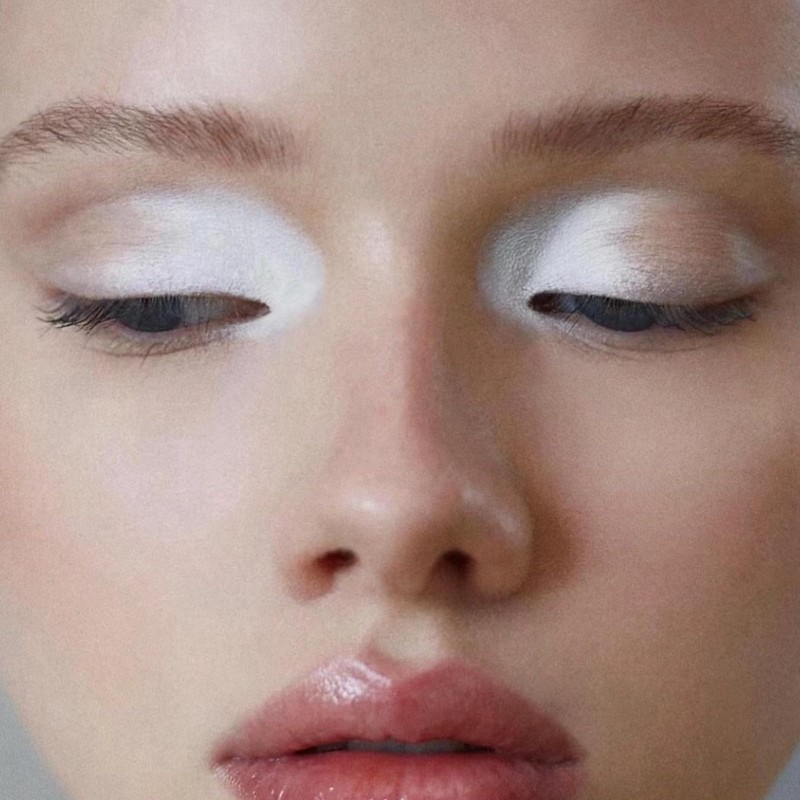 White Eyeshadow Single - Matte Pressed Fine Powder, Shimmer Pearl