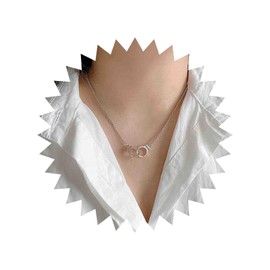 TseenYi Handcuff Pendant Necklace Boho Style Jewelry for Women Girls Metal Silver, Metal