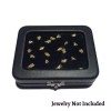 Novel Box Black Leatherette Glass Top Jewelry Case with BK/WH