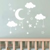 Quanyuchang Big Clouds Stars Wall Decals, Art DIY Good Night
