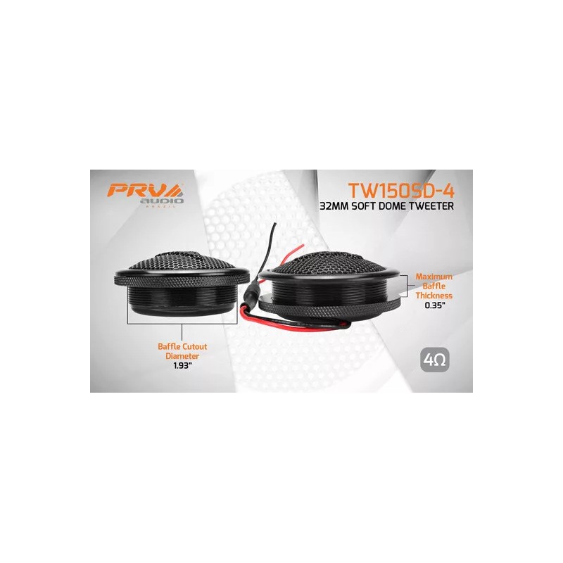 PRV Soft Dome Tweeter TW150SD-4 Built-In Crossover 240 Watts PAIR