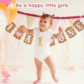 1st Birthday Banner 2set, 1st Birthday Photo Banner and I AM ONE Banner Easy to Use Upgrade 1st Birthday Decorations for Girls First Birthday Party Bunting Banner Baby Shower Decorations Pink