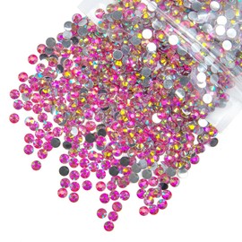 qiipii 620PCS 6mm Rose Pink AB Resin Rhinestones for Crafting Light Rose Red Flatback Stones Bulk SS30 Diamonds Crystals Gems Charms for Nails Face Eyes Makeup Mugs Tumblers Bottles DIY Crafts Decor