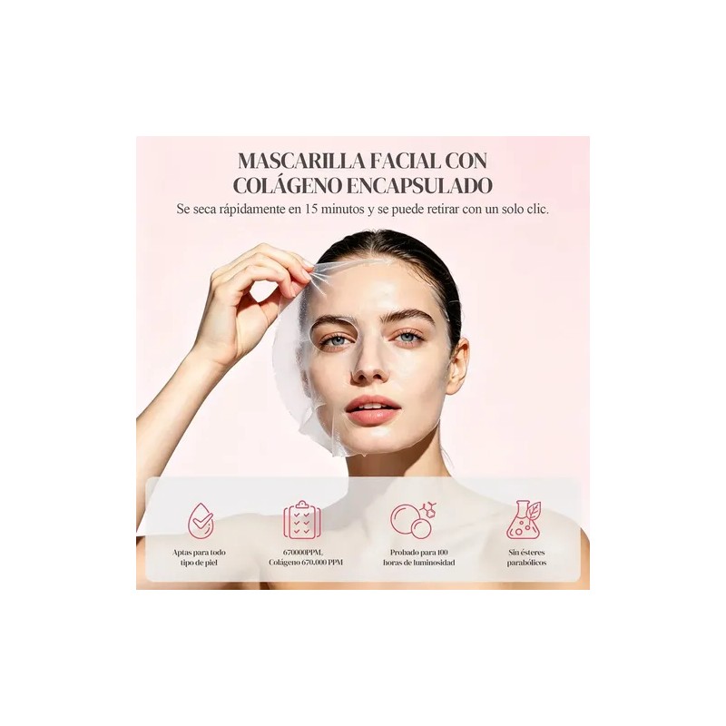 2pcs Mascarilla Exfoliante Colágeno Para Hidratar E Iluminar