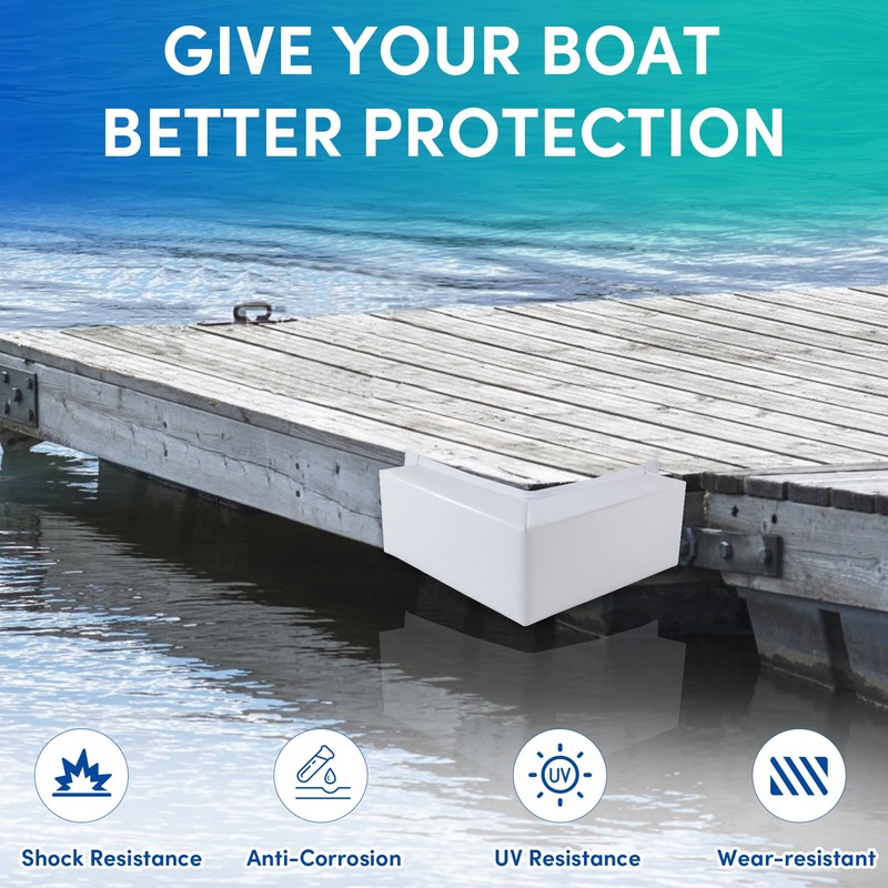 ORLANG 2Pack Dock Corner Bumpers,PVC Boat Dock Fenders with Stainless
