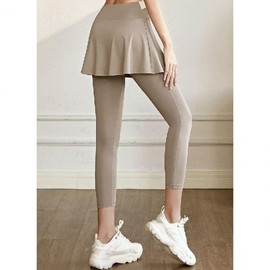 Pilates Women's Workout Skirt Leggings Yoga Top Set Yoga Black L