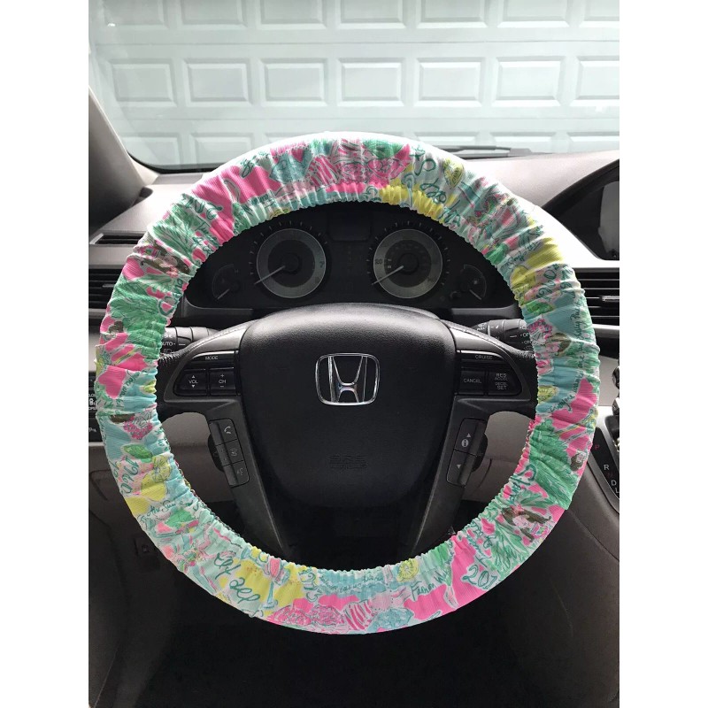 Designer Lilly Fabric steering wheel cover