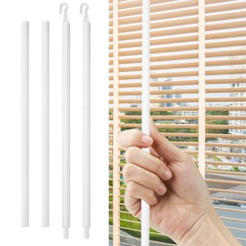 2 Sets 24Inch Blind Wand Replacement with Hook, Blind Opener Horizontal Window Blinds Vertical Blinds for Windows, Blind Parts Curtain Wand White Mini Blinds (2)
