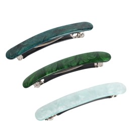 3PCS Hair Barrette for Women, French Hair Barrette Tortoise Shell Automatic Hair Clips for Thick Medium Volume Hair,Girls Women Hair Pin Retro Hair Clasp (Light Blue,Star Green,emerald)