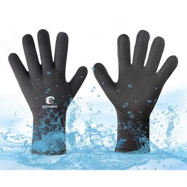 YJZQ Professional 3mm Neoprene Wetsuit Gloves Stretchy Scuba Diving Gloves Water Snorkeling Gloves Swim Kayaking Gloves Paddle Sailing Surf Water Sports Thermal Gloves for Men Women