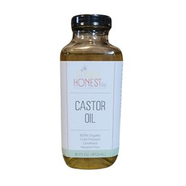 Castor Oil - 100% Organic, Hexane Free, Cold Pressed, Unrefined (8 oz bottle with cap)