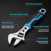 DURATECH 6 Inch Adjustable Wrench, 3-in-1 Spanner with Box End/Hex