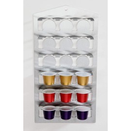 Vertical Stainless Steel Capsule Holder for 18 Nespresso Coffee Capsules