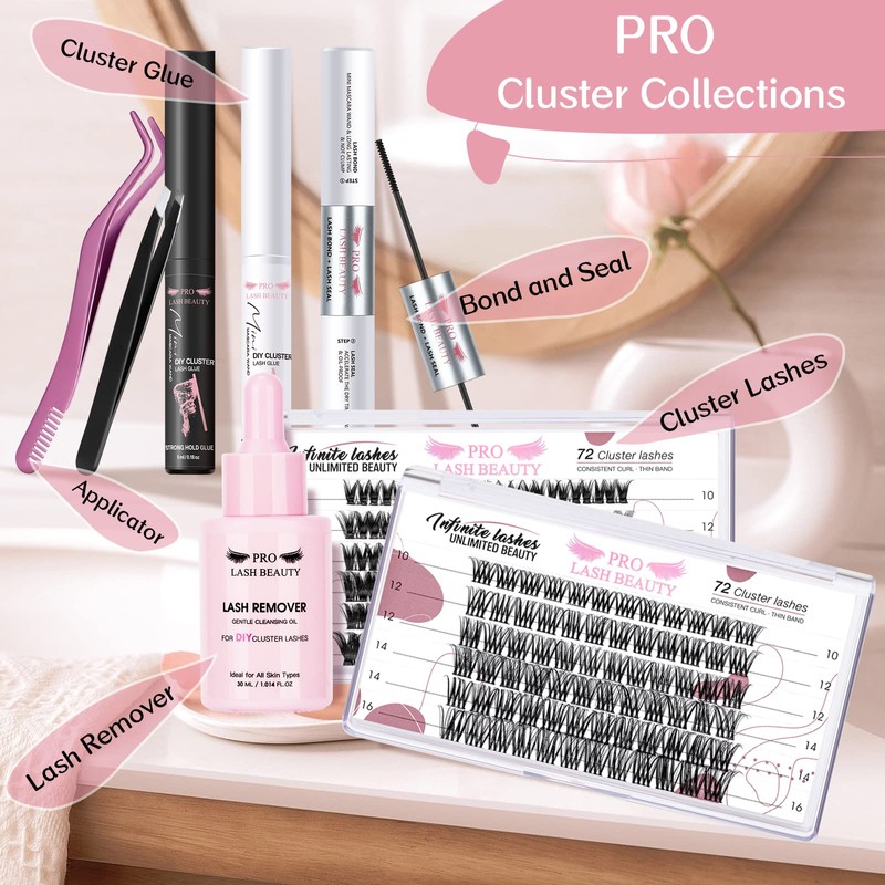 Cluster Eyelashes, Pack of 72 Individual Eyelashes, Eyelash Clusters, DIY