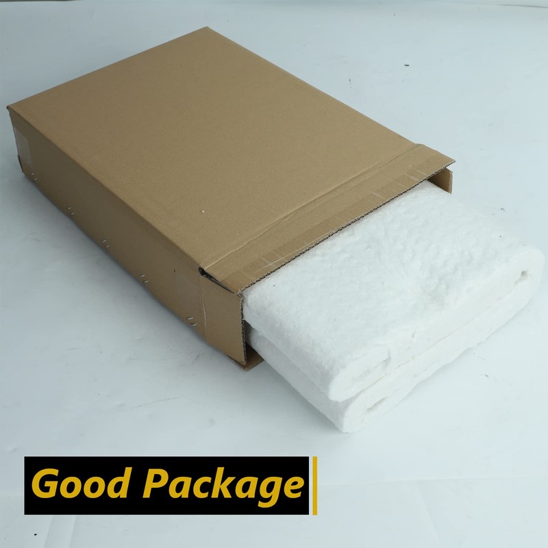 BACLAUGH 1"x24"x48",2400F Ceramic Fiber Fireproof Insulation Blanket, Applicable to Furnace,