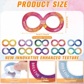 80 Pcs Anxiety Sensory Stickers with Inspirational Quotes Calm Textured Strips Relief Mental Health Stickers School Office Adhesive Sensory Tape Anti Stress Toys for Adults Teens (Elegant)