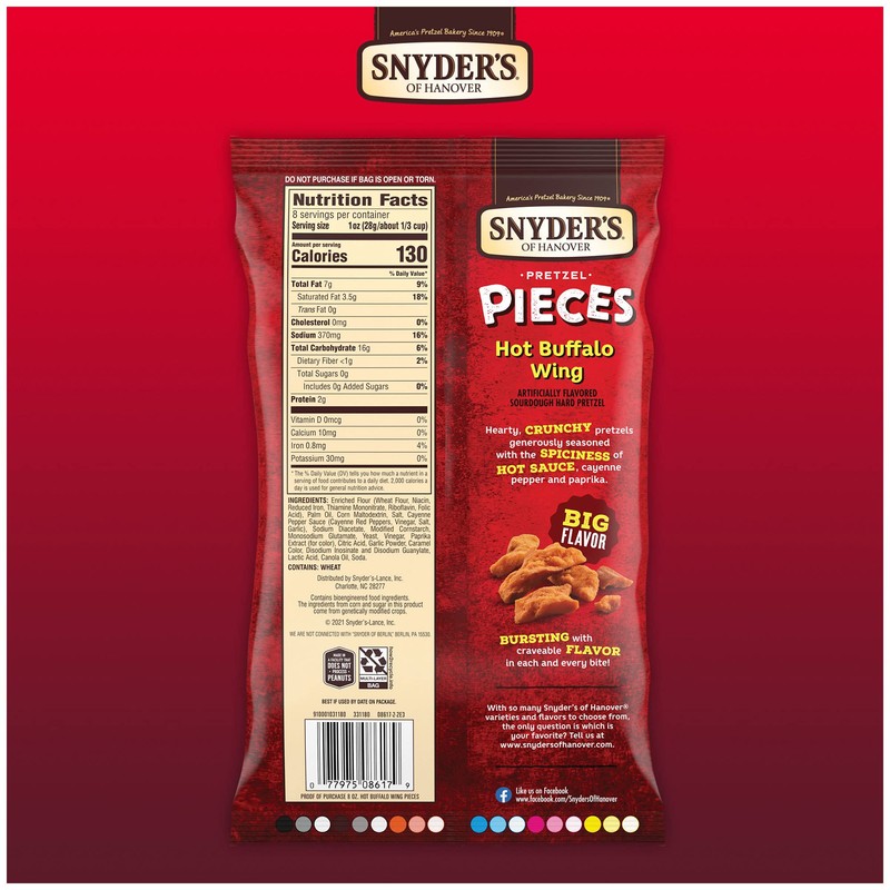 Snyder's of Hanover Pretzel Pieces, Hot Buffalo Wing, 8 Oz